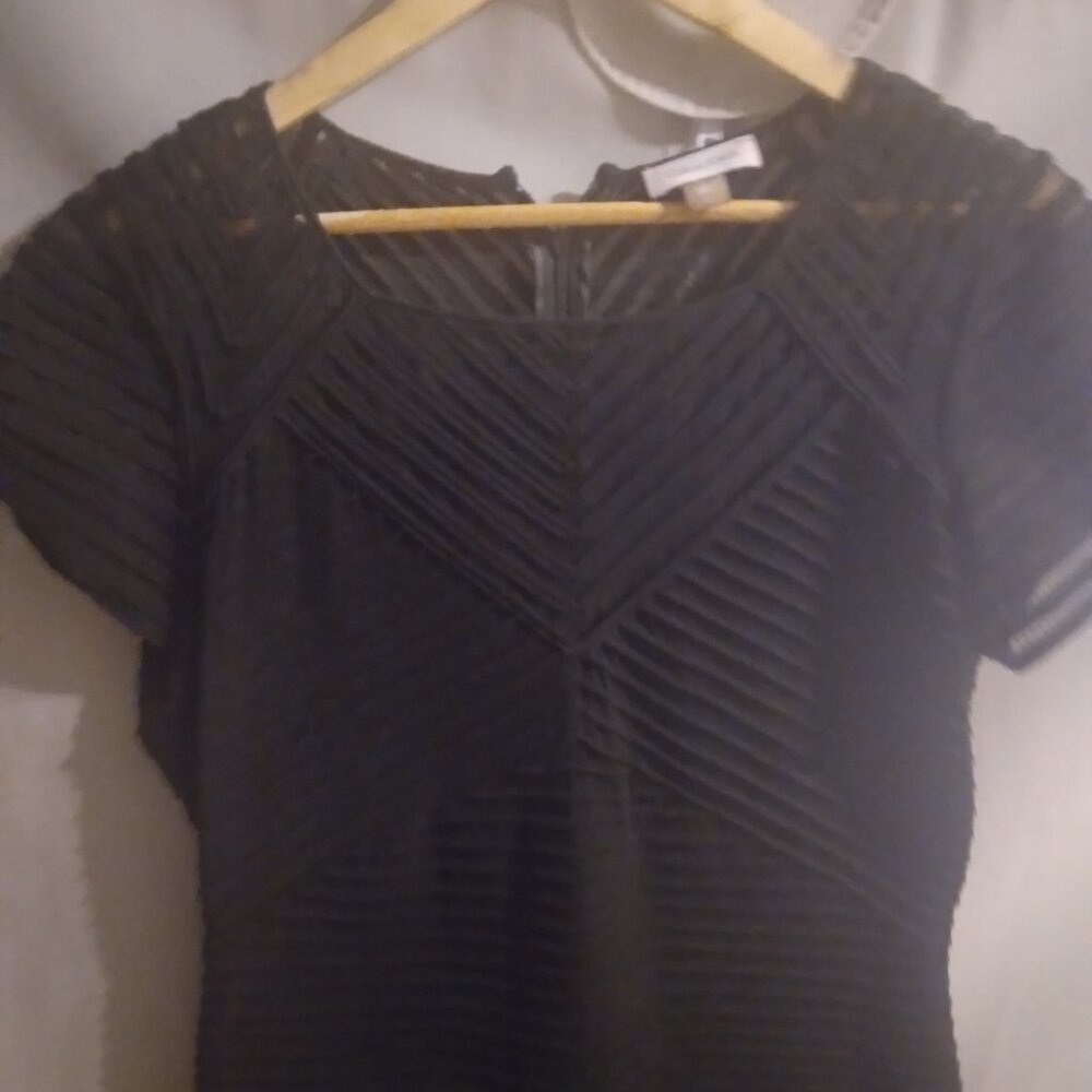 Calvin Klein Illusion Neck Black Dress
